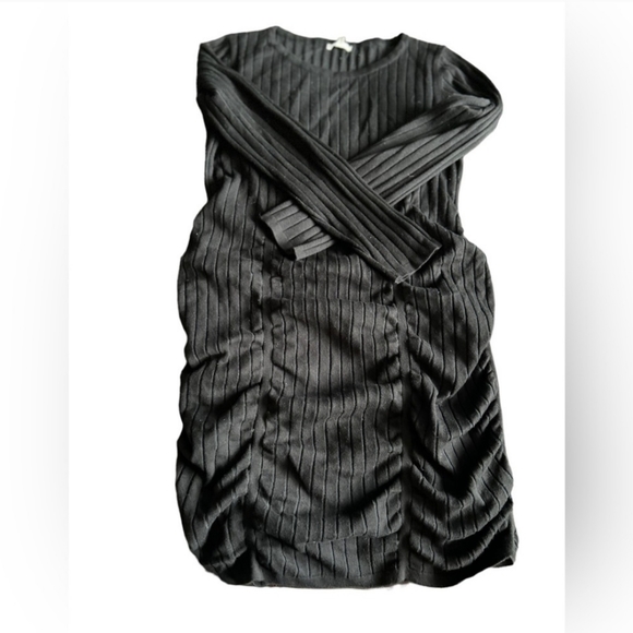 Maurices | Black Long Sleeve Cinched Mini Sweater Dress - Picture 2 of 5